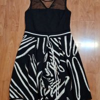 LILIYA разкошна черно-бяла рокля, размер L , снимка 1 - Рокли - 34253168