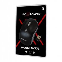 Оптична безжична мишка ROXPOWER, черна, USB, DPI=1200, снимка 3 - Клавиатури и мишки - 38644572