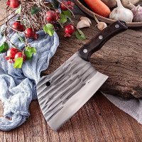 Нов Кухненски Нож Въглеродна Стомана Дървена Дръжка готвене дом кухня, снимка 4 - Съдове за готвене - 42552868