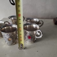 пет посребрени метални чаши-комплект, снимка 2 - Други ценни предмети - 41815430