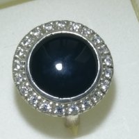 Сребърен пръстен  с Оникс, снимка 2 - Пръстени - 40386369