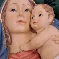 Италианско пано/барелеф,,Мадона с младенеца,,, снимка 6 - Антикварни и старинни предмети - 41759733