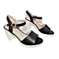 Дамски летни сандали на ток -черно , снимка 1 - Сандали - 44433055