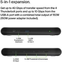 Belkin Thunderbolt 4 Док станция USB-C 96W 8K Дисплей Бърз Трансфер, снимка 6 - Друга електроника - 42561058