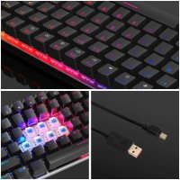 Ajazz AK33 механична гейминг клавиатура RGB осветление  82 бутона , снимка 2 - Клавиатури и мишки - 41684896