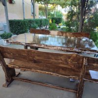 Масивна дървена маса, снимка 8 - Градински мебели, декорация  - 40849162