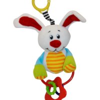 Бебешка плюшена играчка дрънкалка  зайче  с клипс / Lorelli Toys, снимка 1 - Дрънкалки и чесалки - 41837629