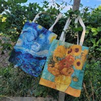 Платнена торбичка,чанта Ван Гог картини- Слънчогледите и Звездна нощ, снимка 8 - Чанти - 41844397