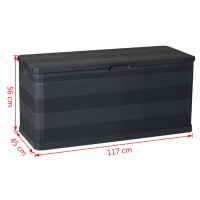 Градинска кутия за съхранение, черна, 117x45x56 см, снимка 8 - Други - 40890563