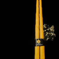 Свещи от натурален чист пчелен восък и ръчно изработени дървени свещници, снимка 7 - Пчелни продукти - 38927089
