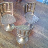 Три малки месингови столчета сувенир, снимка 2 - Други ценни предмети - 39144203
