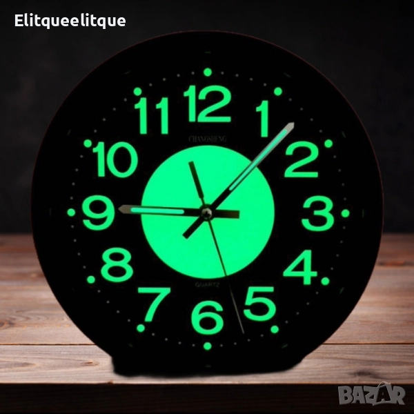 Светещ безшумен часовник за стена или маса, 26 см, снимка 1