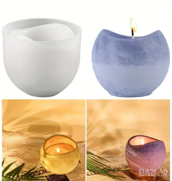 Молд за свещник топка с извивки , снимка 1