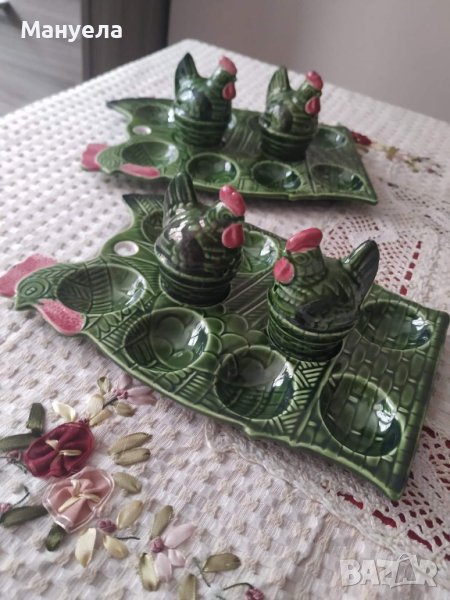 Нова великденска декорация, плато за яйца с две солнички Цена 15лв И, снимка 1