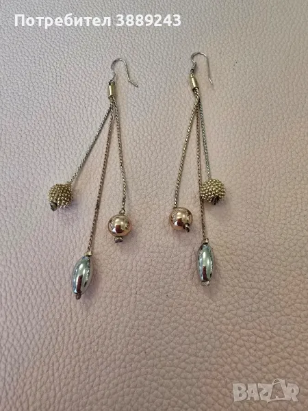 Стоманени обеци със сребърни ушички, снимка 1