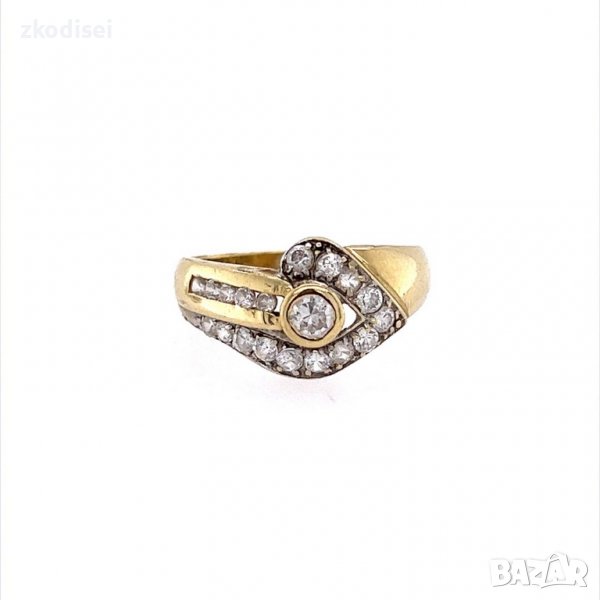 Златен дамски пръстен 2,99гр. размер:57 14кр. проба:585 модел:15364-5, снимка 1