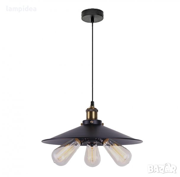 ПЕНДЕЛ С ТРИ ФАСУНГИ И МЕТАЛЕН АБАЖУР, снимка 1