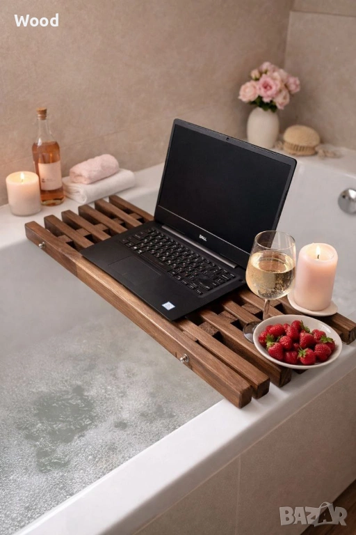 Полка за баня, дъб, релакс, дизайн, снимка 1