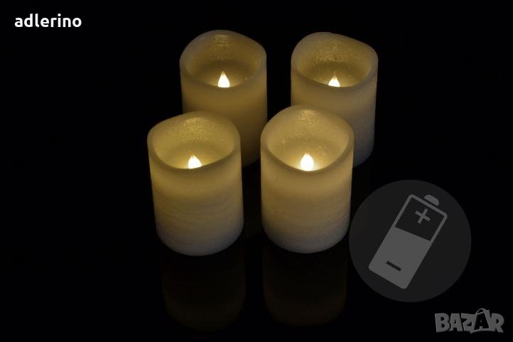 Комплект от 4 декоративни свещи с ЛЕД диоди, дистанционно, снимка 1