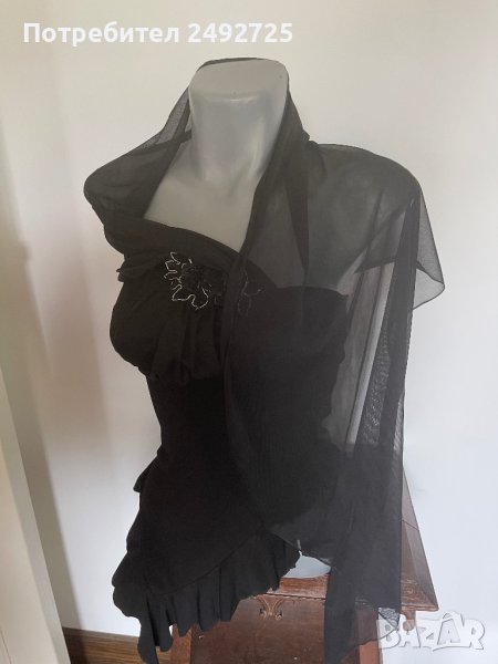 ✅топ черен с тюл, , снимка 1