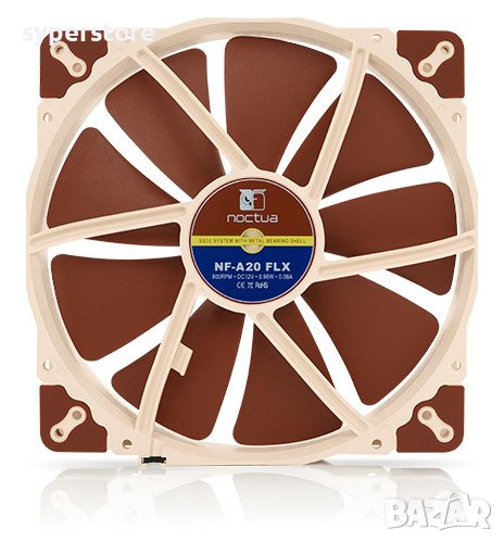 Вентилатор за компютър 200x200x30mm Noctua NF-A20-FLX SSO2 Bearing 3-pin 800RPM 12V, снимка 1