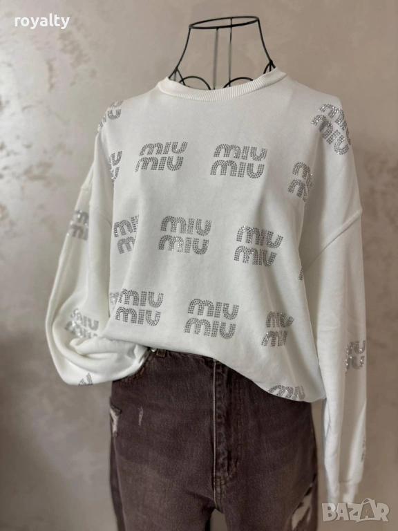 Miu Miu Дамска Бяла Блуза Универсален Размер , снимка 1