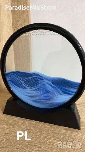 3D движещ се пейзаж Пясъчен живопис, Стъклена рамка , Арт Динамична декорация от пясъчен часовник, снимка 1