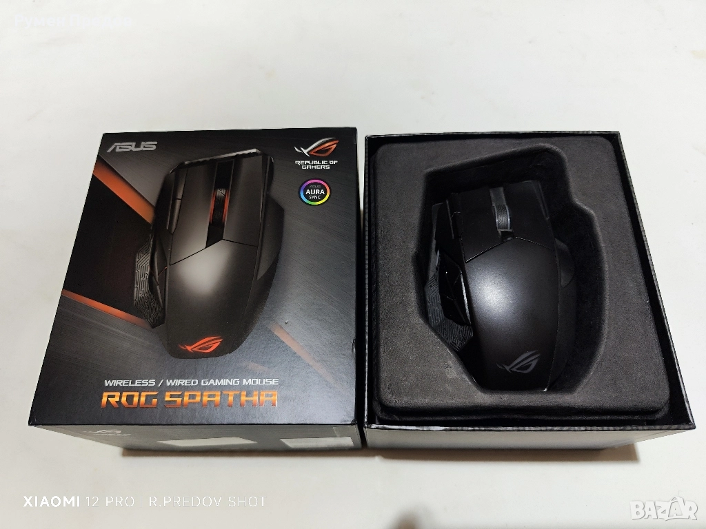 Asus Rog Spartha wireless/wired gaming mouse, снимка 1