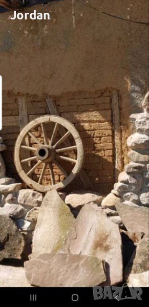 Старинно колело за дървена каруца, снимка 1