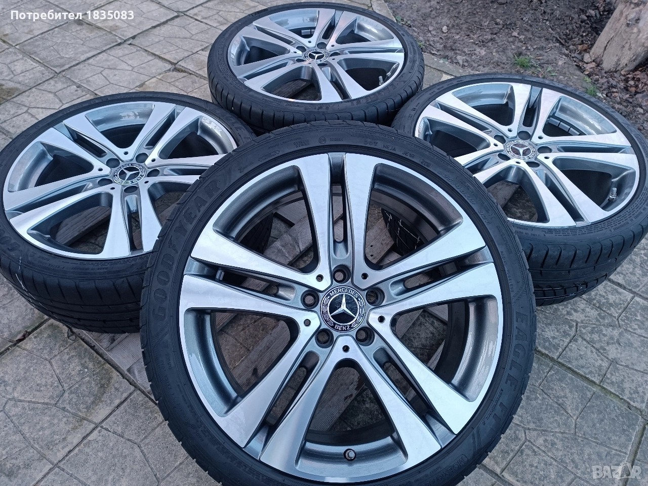 Джанти спорт пакет 19ки 5х112 Mercedes + летни гуми GoodYear, снимка 1