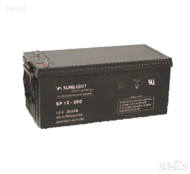 Акумулаторна оловна батерия SUNLIGHT 12V 200AH 522х238х223mm, снимка 1