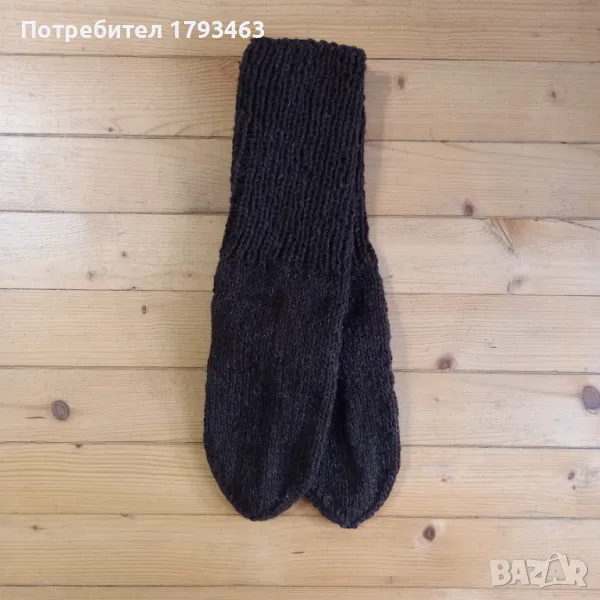 Ръчно плетени мъжки чорапи от вълна, размер 46, снимка 1
