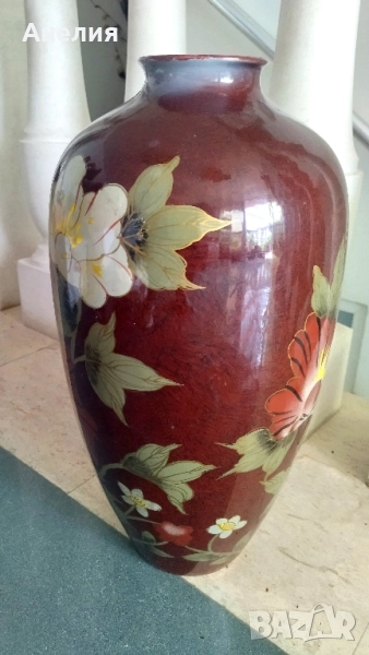 Ваза с лотус и райска птица , снимка 1