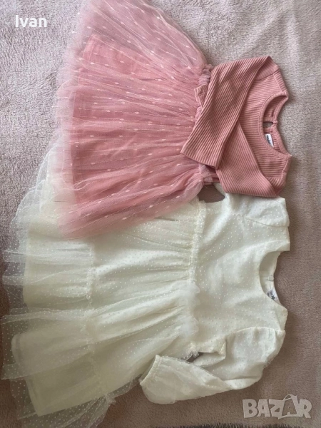 Сет - 2бр. красиви рокли за бебе - 80-86см., снимка 1