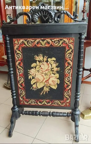 Викториански параван за пред камина- Франция. , снимка 1