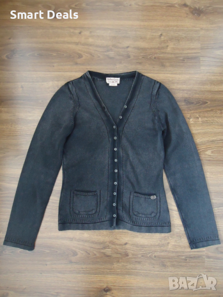 Marlboro Classics Дамска памучна плетена жилетка с остро деколте и джобове M, снимка 1