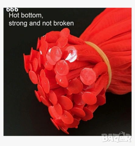 Торбичка, За плодове и зеленчуци, Найлонова, Мрежеста, Комплект от 100 части,Червена, 45x1.30x0.40см, снимка 4 - Други стоки за дома - 53810413