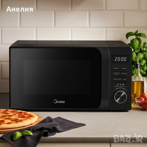 Микровълнова фурна MIDEA AG20CF2EBK 700W, Функция грил, 20L, снимка 2 - Микровълнови - 52988659