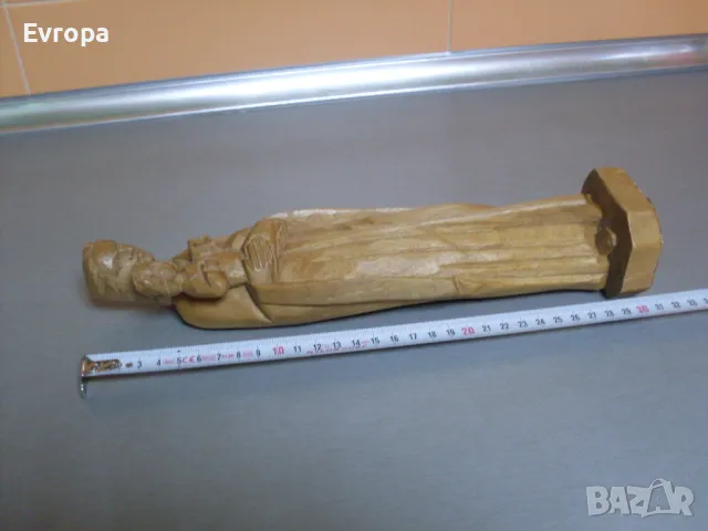 Дървена статуетка, пластика- "Дева с младенец". , снимка 6 - Статуетки - 49476364