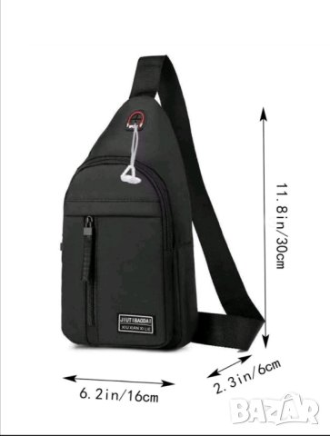 Мъжка чанта за рамо черна , снимка 2 - Чанти - 41784559