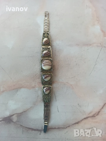 Винтидж часовник "Чайка" с филигран и ахат,, снимка 5 - Дамски - 53386433