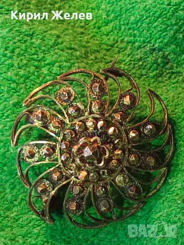 СТАРИННА ФИЛИГРАННА СКЪПОЦЕННА СРЕБЪРНА БРОШКА УНИКАТ ЛАКИРАНО СРЕБРО ВИСОКА ПРОБА с МАРКАЗИТ 43247, снимка 16 - Антикварни и старинни предмети - 48467993