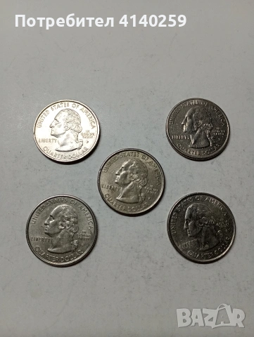 САЩ МОНЕТИ ЛОТ 1/4 КУОРТЪР ДОЛАР 1999 Г , снимка 2 - Нумизматика и бонистика - 53311476