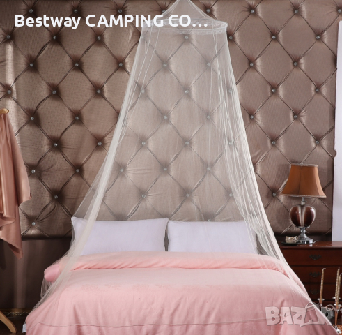 Балдахин, мрежа против комари, мухи, буболечки и др, за двойно легло  и спалня,, снимка 2 - Къмпинг мебели - 37819638