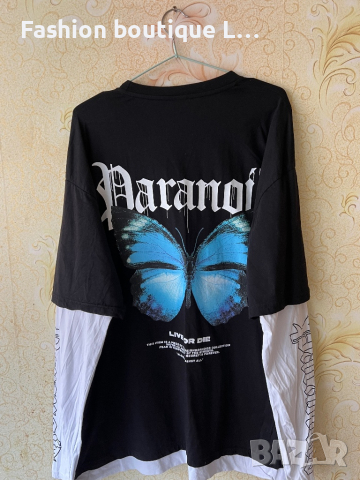 Мъжка блуза с пеперуда 🦋 XL размер 100% памук 🖤, снимка 3 - Блузи - 44767667