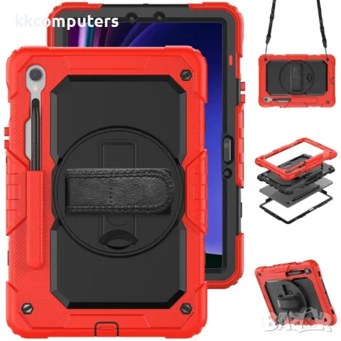 Samsung Galaxy Tab S10 FE Hybrid Tablet Case with Hand Grip & Strap TPU Силиконов Калъф и Протектор, снимка 2 - Калъфи, кейсове - 50022736