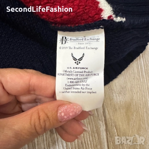 Bradford Exchange USAF USA Плетена блуза Henley Air Force размер М нова, снимка 5 - Блузи - 52468283