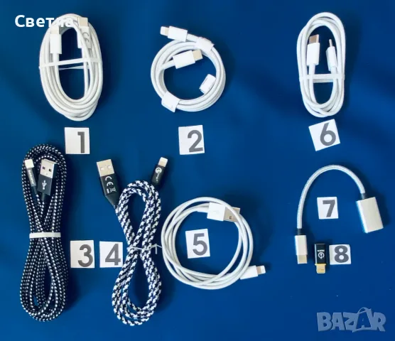 РАЗПРОДАЖБА-Нови  Кабели-1 и 2м; Зарядни-30W; 20W; 10W; Магнитни зарядни; Други, Мин. покупка € 10