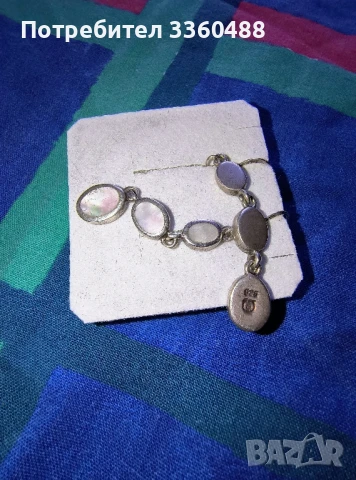 сребърни обеци с седеф, снимка 3 - Обеци - 51044155