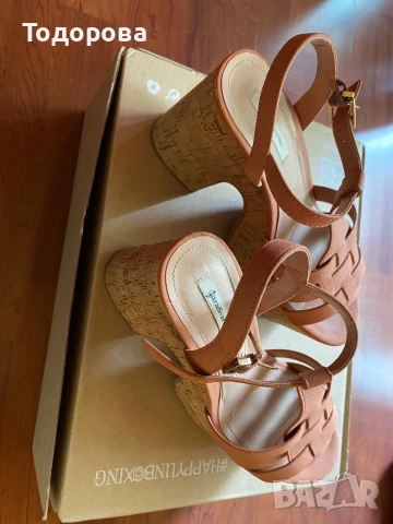 Сандали Stradivarius с коркова платформа, много високи, снимка 6 - Сандали - 51224871